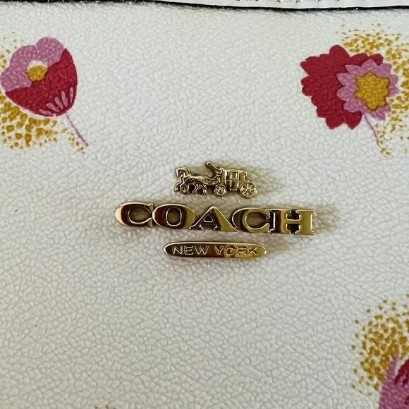 COACH Chalk Multi Poppy Floral City Tote Bag - Picture 3 of 11
